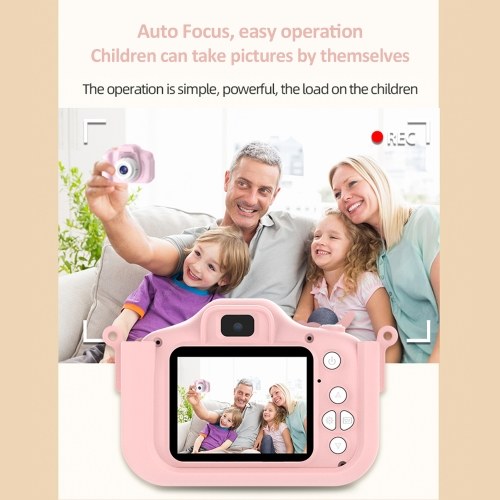 1080P Cute Digital Camera Kids Camera 48MP HD Children Camera Kids Selfie Camera for Boys And Girls with 2.0-inch IPS Screen OTG Function Dual Lenses 32GB Memory Card Birthday Gift Festival Gift Great Gift for Kids Aged 3-12 Year Old 