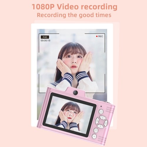 1080P Compact Camera 48MP Dual Lenses 8× Optical Zoom Support 32GB TF Memory Card Mini CCD Camera with 2.8-inch TFT Screen 