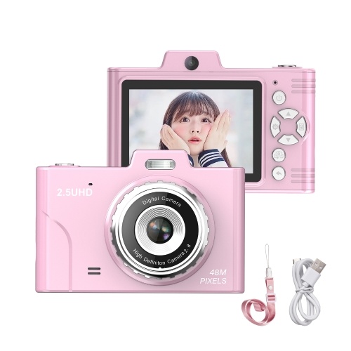 1080P Compact Camera 48MP Dual Lenses 8× Optical Zoom Support 32GB TF Memory Card Mini CCD Camera with 2.8-inch TFT Screen 