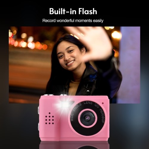 Mini Digital Video Camera 1080P Camcorder Built-in Battery with LCD Screen Flash for Photo Video 