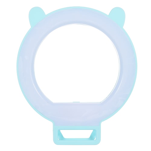 Portable Clip-on Cute Lovely LED Ring Selfie Self-portrait Supplementary Fill-in Lighting Light for iPhone Blackberry Samsung HTC Smartphone