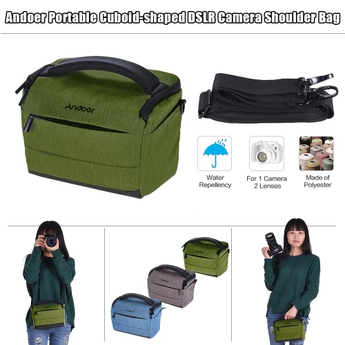 Andoer Cuboid-shaped DSLR Camera Shoulder Bag Portable Fashion