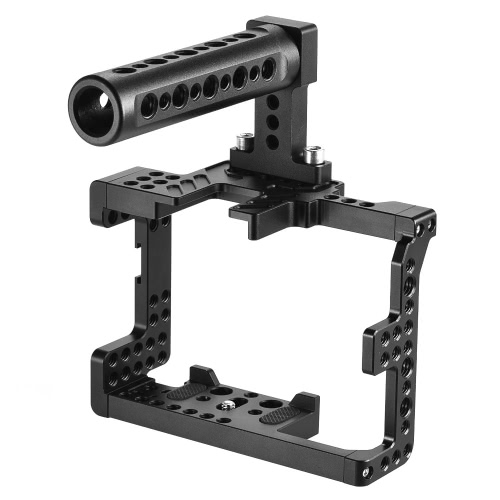 

Andoer Protective Video Camera Cage Stabilizer Protector w/ Top Handle/ 15mm Rod Rail/ Baseplate for Sony A7II A7RII A7SII ILDC Mirrorless Camcorder