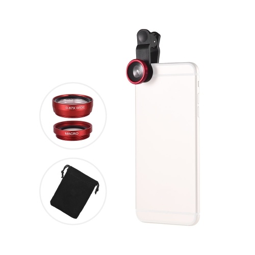 Universal Clip Lens Kit 180° Mobile Phone Fisheye Lens