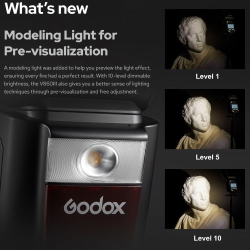 Godox V860III-S Wireless TTL Speedlite Transmitter/ Receiver Camera Flash Light Manual/Auto Flash GN60 1/8000s HSS Built-in 2.4G Wireless X System with Rechargeable Li-ion Battery Modeling Light Replacement for Sony Cameras 