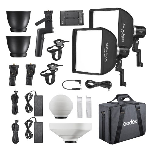 

Godox ML30Bi-K2 2-световой комплект Портативный студийный светодиодный видеосигнал 2800K-6500K Двухцветный пульт дистанционного управления APP