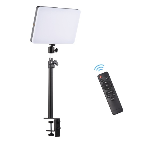 

38W RGB Video Light Photography Light with C-Clamp Stand Bi-Color Temperature 3200-5500K Dimmable Brightness CRI 95 Ball Head Remote Control for Gaming Video Recording Video Conference Live Stream