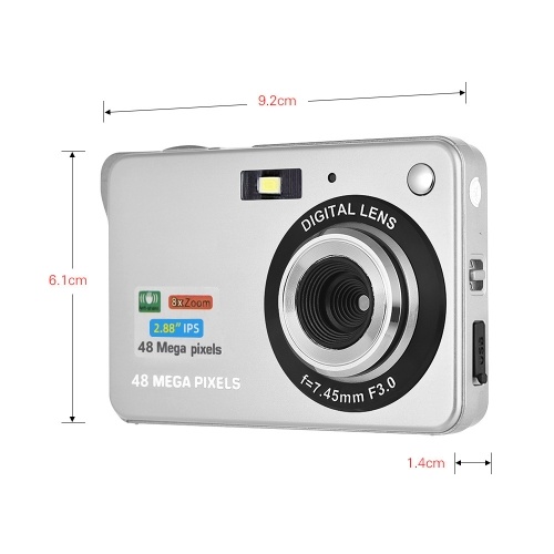Portable 1080P Digital Camera Video Camcorder 48MP Anti-shake 8X Zoom 2.7 Inch LCD Screen Face Detact Smile Capture Built-in Lithium Battery with Carry Bag Wrist Strap for Kids Teens 