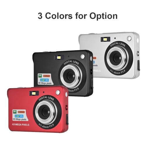 Portable 1080P Digital Camera Video Camcorder 48MP Anti-shake 8X Zoom 2.7 Inch LCD Screen Face Detact Smile Capture Built-in Lithium Battery with Carry Bag Wrist Strap for Kids Teens 