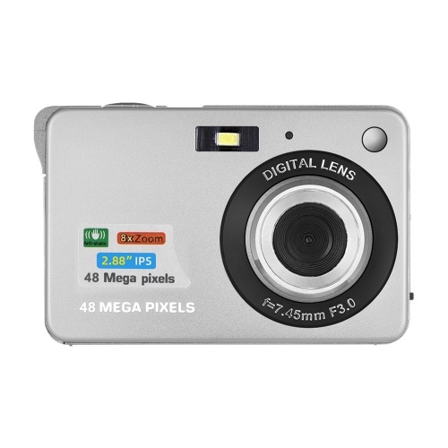 Portable 1080P Digital Camera Video Camcorder 48MP Anti-shake 8X Zoom 2.7 Inch LCD Screen Face Detact Smile Capture Built-in Lithium Battery with Carry Bag Wrist Strap for Kids Teens 