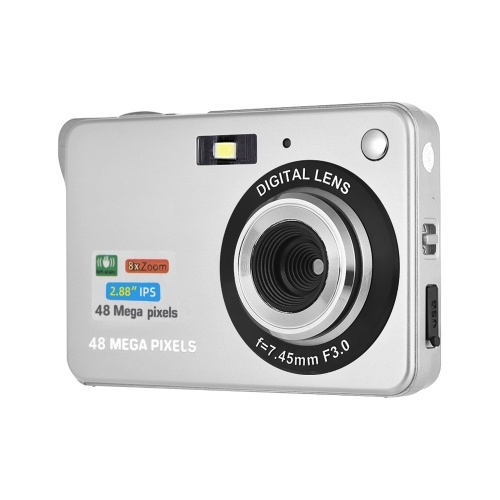 Portable 1080P Digital Camera Video Camcorder 48MP Anti-shake 8X Zoom 2.7 Inch LCD Screen Face Detact Smile Capture Built-in Lithium Battery with Carry Bag Wrist Strap for Kids Teens 