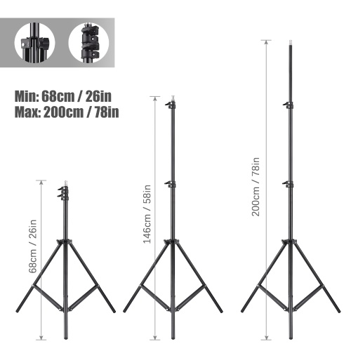 Andoer Studio Photography Softbox Kit with 50x70cm Softbox * 2 + 2M Metal Tripod Stand * 2 for Live Streaming Portrait Product Photo Video 