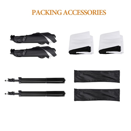 Andoer Studio Photography Softbox Kit with 50x70cm Softbox * 2 + 2M Metal Tripod Stand * 2 for Live Streaming Portrait Product Photo Video 