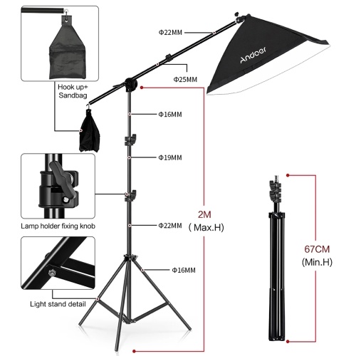 Andoer Studio Photography Light Kit Softbox Lighting Set