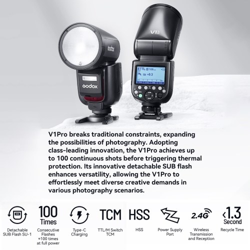 GODOX V1 PRO N 2.4G Wireless Camera Flash Compatible with Nikon Cameras 