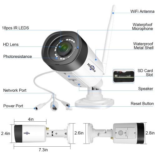 Hiseeu TZ-HB315 5MP Wireless Monitor Camera Wall Mount Smart WiFi Camera 