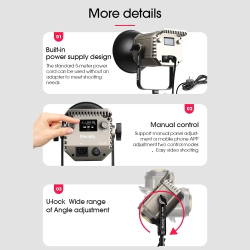 

Manbily CFL-200Bi 200W LED Video Light Studio Continuous Light