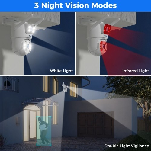 Hiseeu WS318 6MP Wireless Monitor Camera Dual-Lens Wall Mount Smart WiFi Camera 