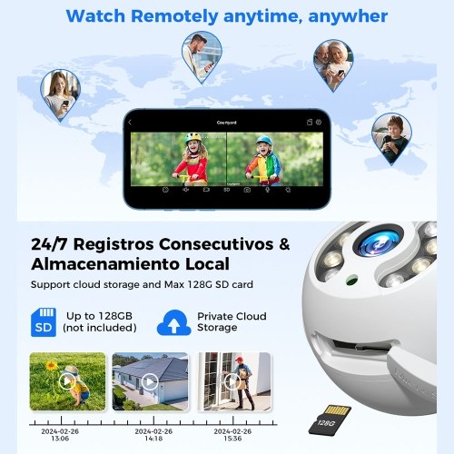 Hiseeu WS318 6MP Wireless Monitor Camera Dual-Lens Wall Mount Smart WiFi Camera 