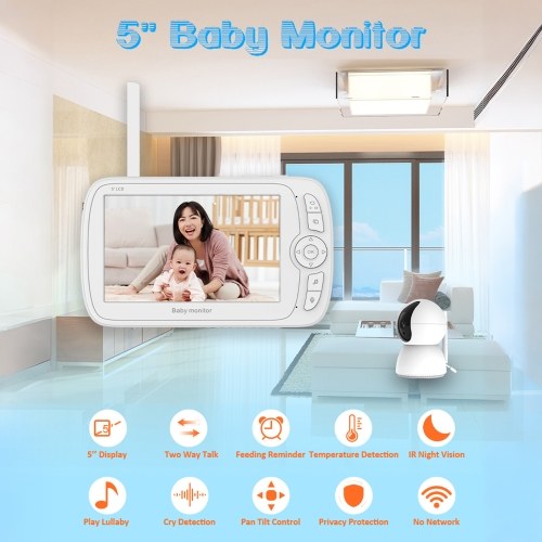 5inch LCD Screen Wireless Baby Monitor Video Monitor for Baby Camera Monitor 