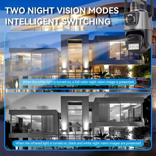 QS-JQ909AH-B 2MP+2MP Wireless Monitor Camera Dual-Lens Wall Mount Smart WiFi Camera 