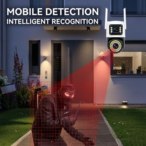 QS-JQ928AH 2MP+2MP Wireless Monitor Camera Dual Lens Wall Mount Smart WiFi Camera 
