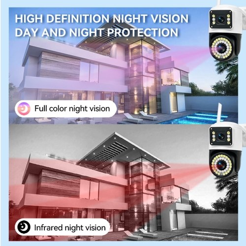 QS-JQ928AH 2MP+2MP Wireless Monitor Camera Dual Lens Wall Mount Smart WiFi Camera 