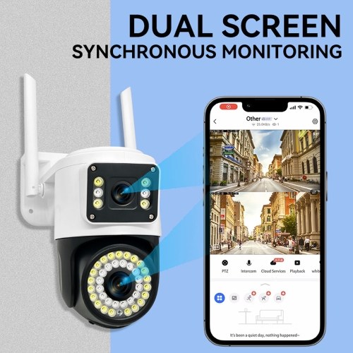 QS-JQ928AH 2MP+2MP Wireless Monitor Camera Dual Lens Wall Mount Smart WiFi Camera 