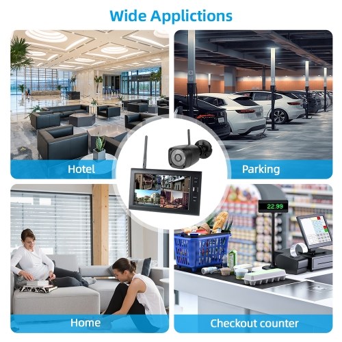 602D11 Wireless Security Camera DVR System with 720P Camera and 7inch LCD Monitor 