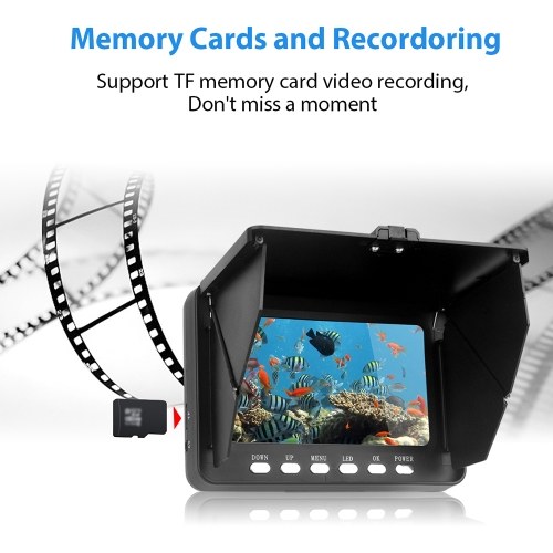 YS-519C 1080P Underwater Fishing Camera Portable Video Fish Finder with 5 Inch IPS Monitor