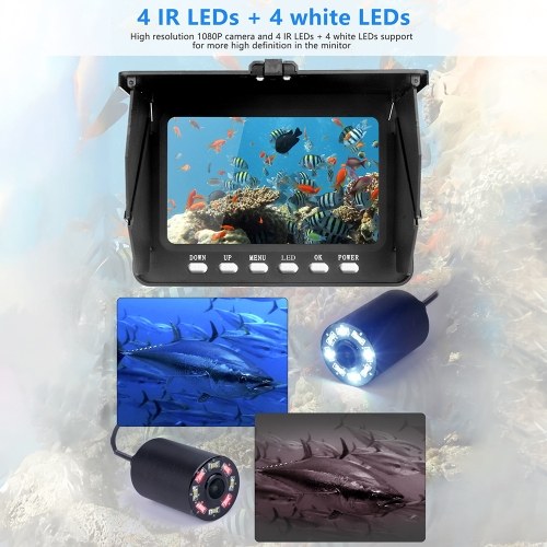 YS-519C 1080P Underwater Fishing Camera Portable Video Fish Finder with 5 Inch IPS Monitor