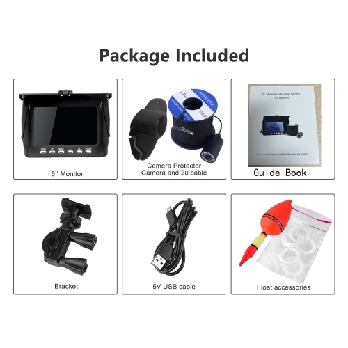 YS-519C 1080P Underwater Fishing Camera Portable Video Fish Finder with 5 Inch IPS Monitor