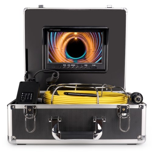 YS-918D-30M Sewer Camera Pipeline Inspection Camera with 9 Inch Monitor Aluminum Carrying Case 