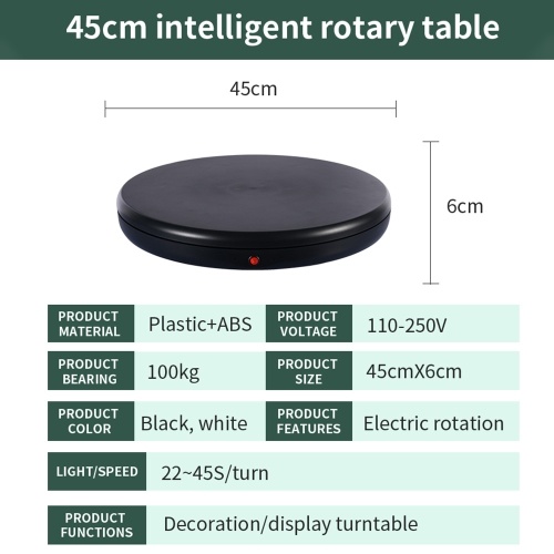 45CM/17.7in Motorized Rotating Display Stand Display Base with Remote Control 