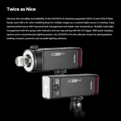 Godox AD200Pro II Pocket Flash Light 200W 2.4G Wireless Speedlite 