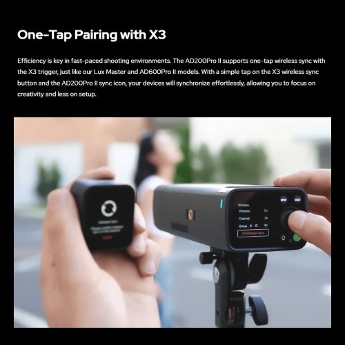 Godox AD200Pro II Pocket Flash Light 200W 2.4G Wireless Speedlite 