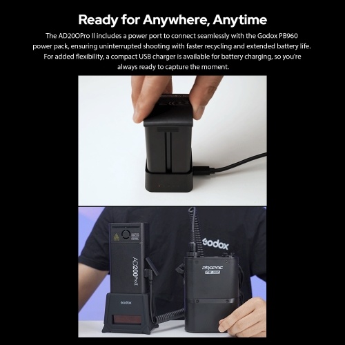 Godox AD200Pro II Pocket Flash Light 200W 2.4G Wireless Speedlite 