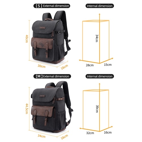 Cwatcun D128 Camera Bag Camera Backpack Photography Backpack Large Capacity Camera Case with Tripod Holder 14 Inch Laptop Compartment for Women Men Photographers - Small Size 