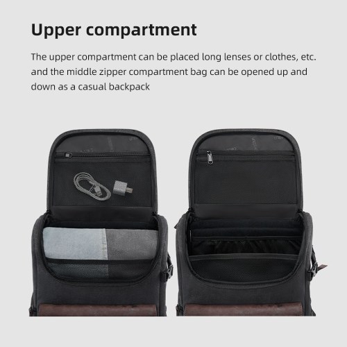 Cwatcun D128 Camera Bag Camera Backpack Photography Backpack Large Capacity Camera Case with Tripod Holder 14 Inch Laptop Compartment for Women Men Photographers - Small Size 