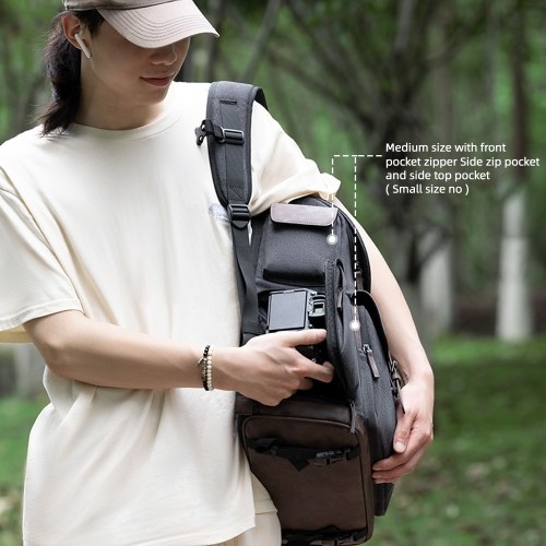 Cwatcun D128 Camera Bag Camera Backpack Photography Backpack Large Capacity Camera Case with Tripod Holder 14 Inch Laptop Compartment for Women Men Photographers - Small Size 