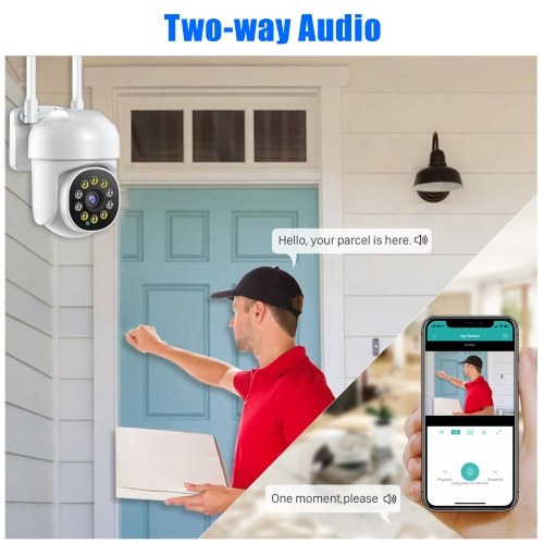 Tomtop 2MP Wireless Security Camera 1080P Wall Mount WiFi Monitor Camera 