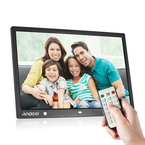 

Andoer 15 Inch Large Screen LED Digital Photo Frame Desktop Album 1280 * 800 HD Music/ Video/ eBook/ Clock/ Calendar Functions with Motion Detection Sensor Touch Keys Support Remote Control