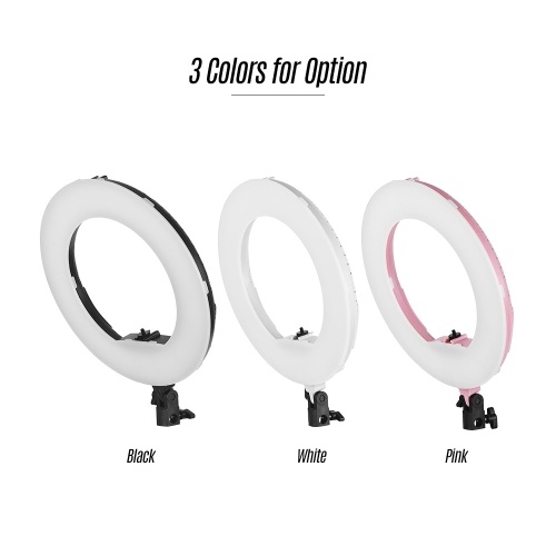 

LED Ring Light 192 Pieces LEDs Anchor Live Light 3200K to 5500K Color Temperature 38W Power Ring Video Lamp for Makeup Camera Phone Video Shooting Pink