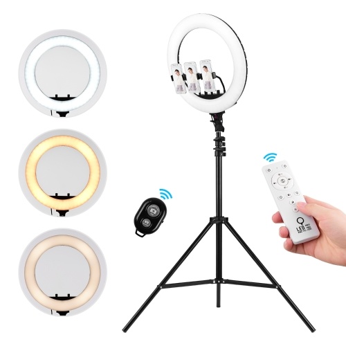 

Video Light Kit with 18inch LED Ring Light Adjustable 2m Tripod
