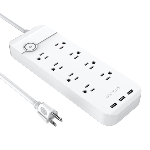

Dodocool Smart 8-out Surge Protector с 3 USB-портами для зарядки 1800 джоулей Power Strip 4.92ft Cord US Plug White