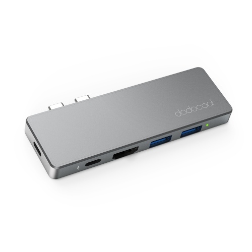 dodocool 7 in 2 Aluminum Alloy USB-C Hub Adaptor with 2 Thunderbolt 3 connectors USB Type-C PD Port USB-C Data Transfer Port 4K Video HD Output Port 2 USB 3.0 Ports and SD/Micro SD Card Reader for MacBook Pro2016 / 2017 / 2018 / 2019 Dark Gray
dodocool 7 in 2 Aluminum Alloy USB-C Hub Adaptor with 2 Thunderbolt 3 connectors USB Type-C PD Port USB-C Data Transfer Port 4K Video HD Output Port 2 USB 3.0 Ports and SD/Micro SD Card Reader for MacBook Pro2016 / 2017 / 2018 / 2019 Dark Gray
