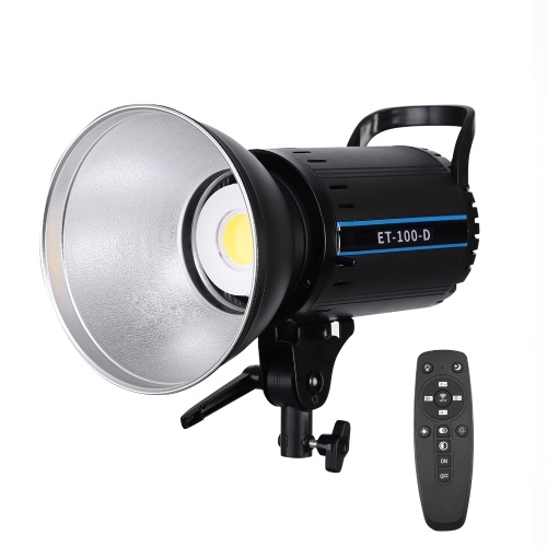 Andoer ET-100-D 100W Studio LED Luz de video continua 5600K Brillo ajustable CRI 95+ con reflector estándar Control remoto para productos de retrato Fotografía de bodas Grabación de video Transmisión en vivo