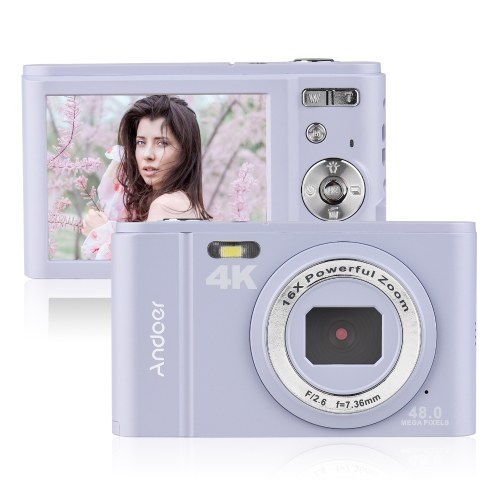 

Andoer Portable Digital Camera 48MP 4K 2.8-inch IPS Screen 16X Zoom Self-Timer with 2pcs Batteries Hand Strap Carry Pouch