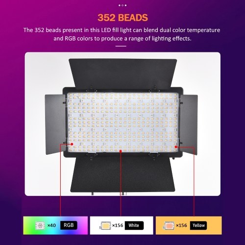 Bi-color RGB Photography Light 36W LED Light Panel 