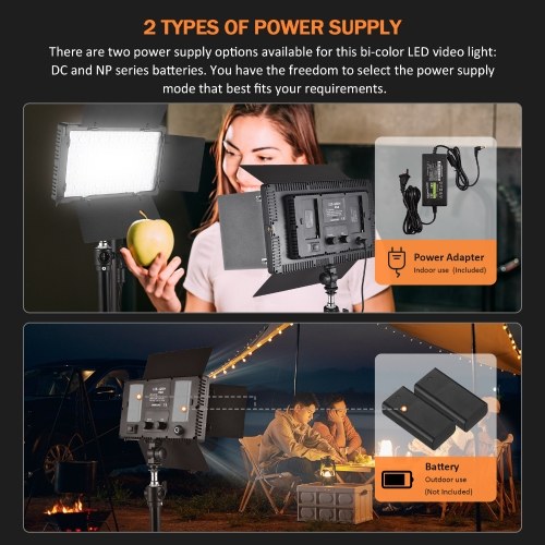50W Bi-color RGB Photography Light LED Light Panel with Metal Barndoors Remote Controller 